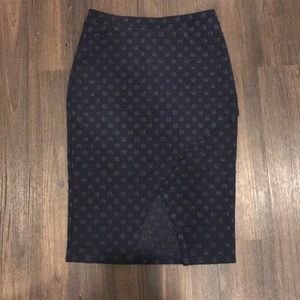 Navy pencil skirt